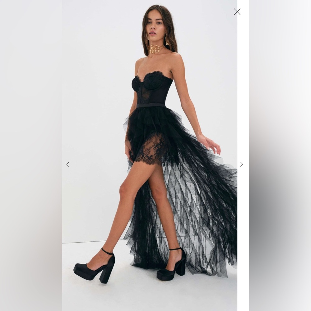 For love and Lemons black midi dress